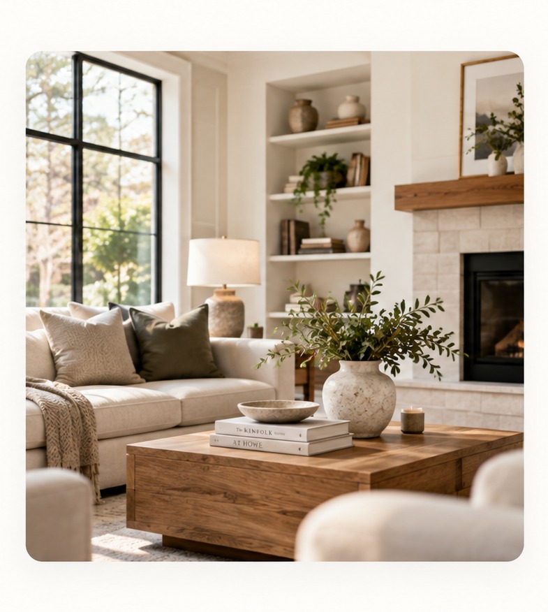 Thoughtfully prepared living room