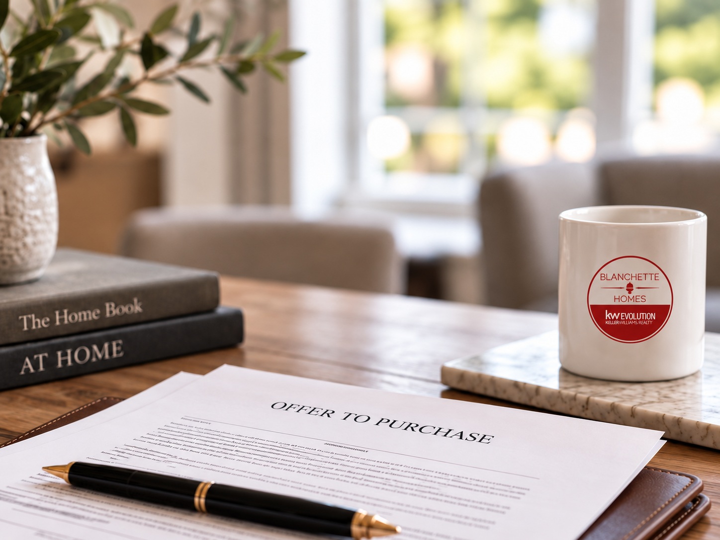 Offer documents and pen on a table