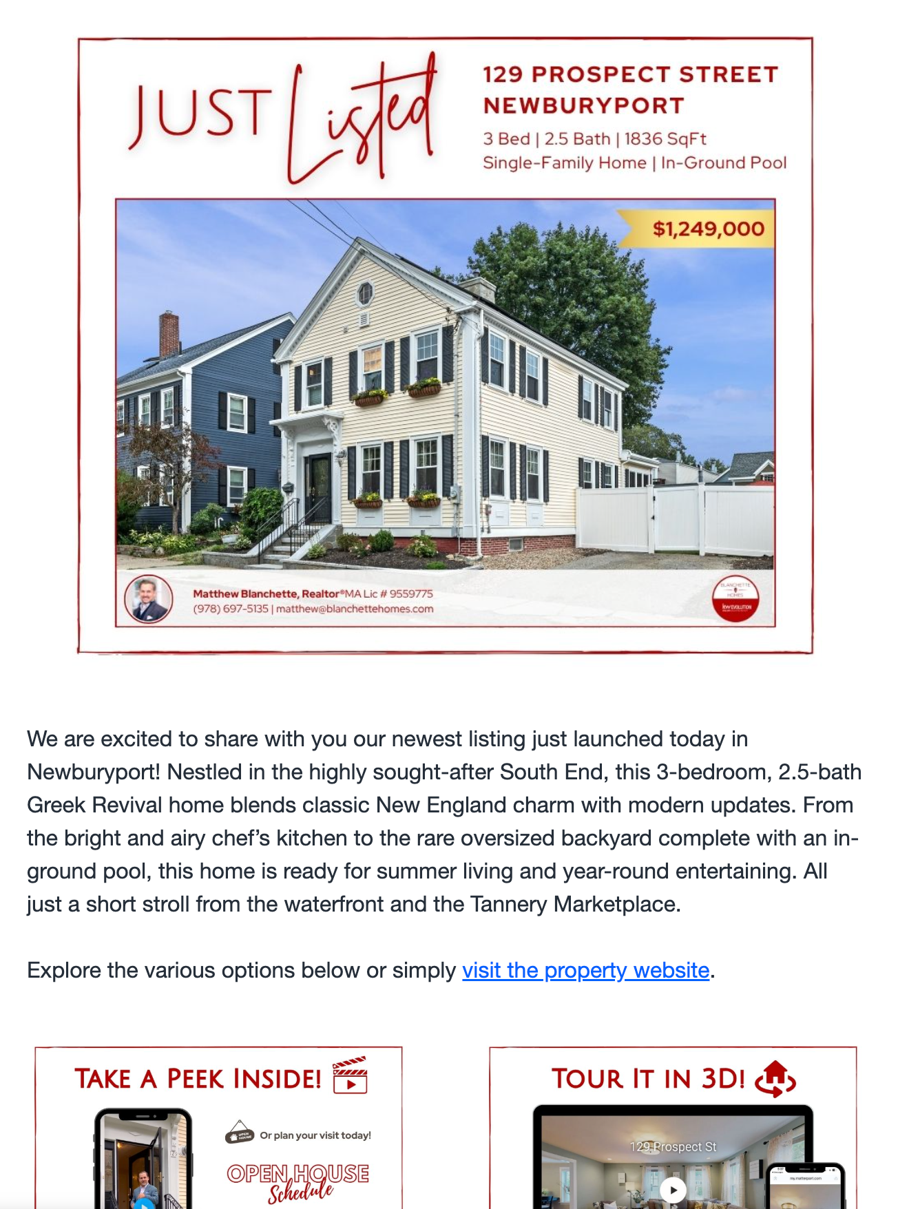 Just listed communication example